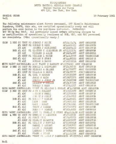 Special Orders M-21 (Courtesy of Harold Jones)