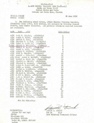 Special Order A-213 (Courtesy of Gene Bielinski)