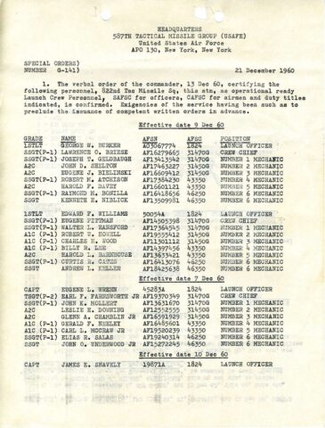 Special Order G-141 (Courtesy of Gene Bielinski)