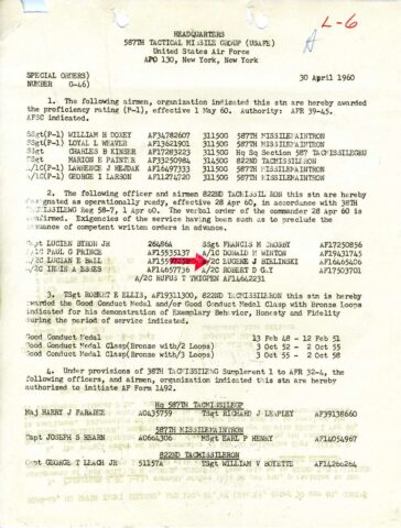 Special Order G-46 (Courtesy of Gene Bielinski)