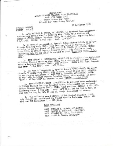 Special Order C-140 (Courtesy of Franklin Vinson)