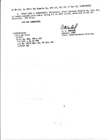 Special Order G-129 (Courtesy of Franklin Vinson)