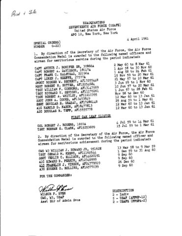 Special Order G-22 (Courtesy of Franklin Vinson)