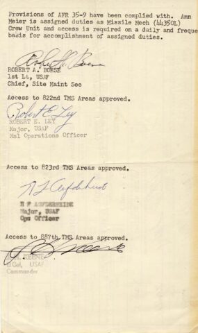 Restricted Area - Pass Request (courtessy of Jim Meier)