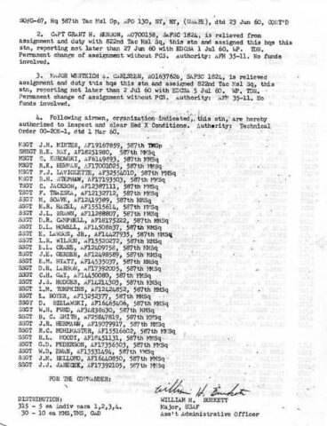 Special Order G-67 (Courtesy of Bill Smith)