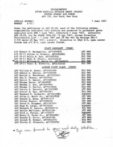 Special Order A-92 (Courtesy of Bill Smith)