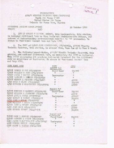 Personnel Actions Memorandum 341 (Courtesy of John Mulac)
