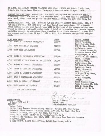 Special Order 291 (Courtesy of John Mulac)