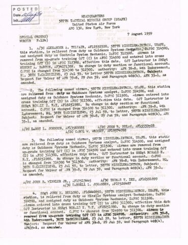 Special Orders F-124 (Courtesy of John Mulac)