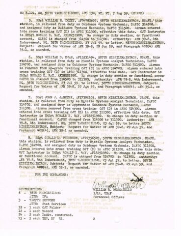 Special Orders F-124 (Courtesy of John Mulac)
