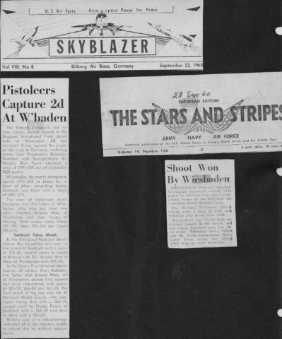 Pistoleers Capture 2d at W'Baden 23 Sept 1960 - Jim Cazel, Sembach wins .22