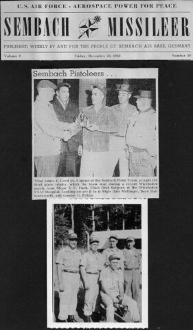 Top Article: Wiesbaden trophy presentation. Bottom photo: Sembach Pistoleers