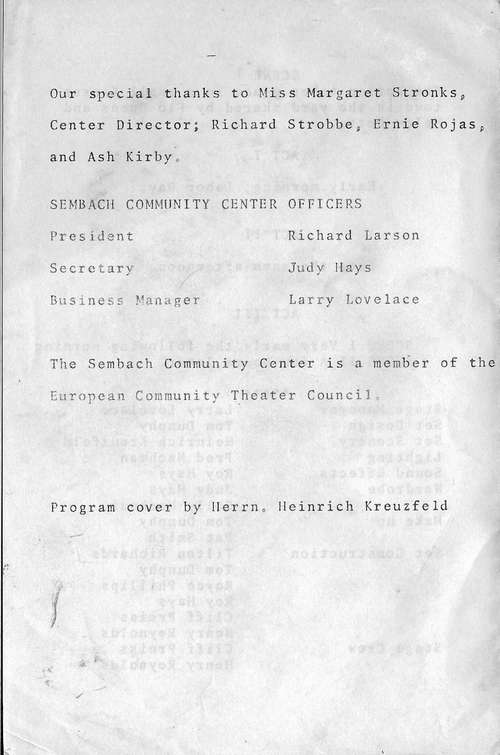 Picnic Program (Courtesy of Jim Plowden)